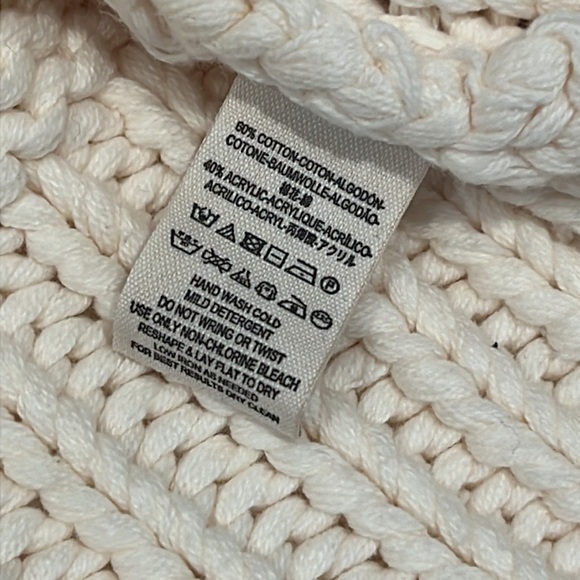 FREE People Cream Glow For It Chunky knit Cardigan size Large L=12-14 - Picture 13 of 15